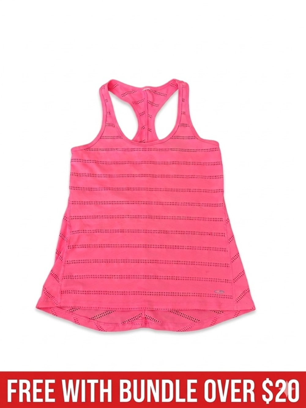 Free with Bundle Bright Pink Racerback Fitness Top Mesh Breathable Size M
